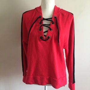 PINK Victoria’s Secret Red Sweatshirt with Hoodie
